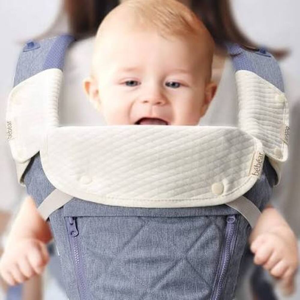 New Bebear Drool & Teething Reversible Cotton Pad Baby White Drool Bib